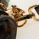 FENDI Zucca Canvas Canai Shoulder Bag Leather 2way Brown Gold Auth 196371M-12