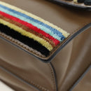 FENDI Zucca Canvas Canai Shoulder Bag Leather 2way Brown Gold Auth 196371M-15