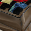 FENDI Zucca Canvas Canai Shoulder Bag Leather 2way Brown Gold Auth 196371M-17