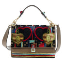 FENDI Zucca Canvas Canai Shoulder Bag Leather 2way Brown Gold Auth 196371M-2