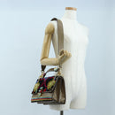FENDI Zucca Canvas Canai Shoulder Bag Leather 2way Brown Gold Auth 196371M-27