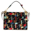 FENDI Zucca Canvas Canai Shoulder Bag Leather 2way Brown Gold Auth 196371M-3