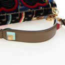 FENDI Zucca Canvas Canai Shoulder Bag Leather 2way Brown Gold Auth 196371M-7