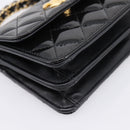 CHANEL Matelasse Hand Bag Patent Leather 2way Black Gold CC Auth 196372SAM-13