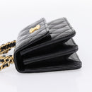 CHANEL Matelasse Hand Bag Patent Leather 2way Black Gold CC Auth 196372SAM-4