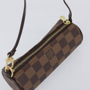 LOUIS VUITTON Damier Ebene Papillon Pouch LV Auth 196374A-6