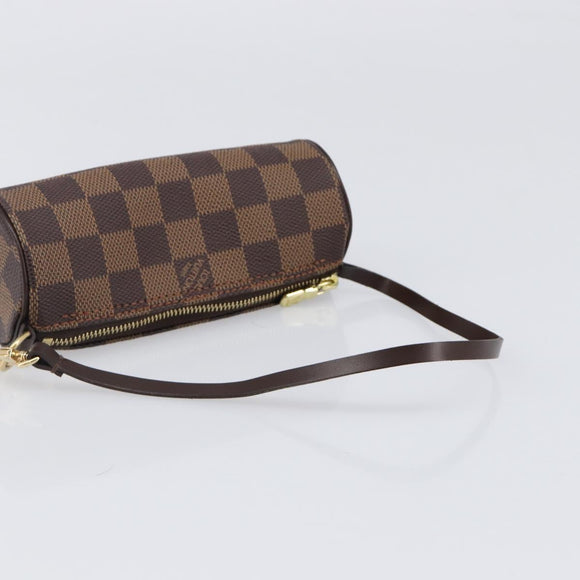 LOUIS VUITTON Damier Ebene Papillon Pouch LV Auth 196374A