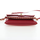 CHANEL Mini Matelasse 20 Chain Bag Lamb Skin 2way Red Gold CC Auth 196377M-12