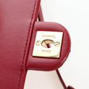 CHANEL Mini Matelasse 20 Chain Bag Lamb Skin 2way Red Gold CC Auth 196377M-20