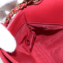 CHANEL Mini Matelasse 20 Chain Bag Lamb Skin 2way Red Gold CC Auth 196377M-24