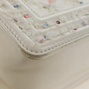 CHANEL Matelasse Boy Chanel Chain Bag Leather White Silver CC Auth 196378M-16
