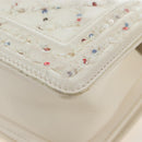 CHANEL Matelasse Boy Chanel Chain Bag Leather White Silver CC Auth 196378M-17