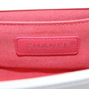 CHANEL Matelasse Boy Chanel Chain Bag Leather White Silver CC Auth 196378M-21