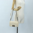 CHANEL Matelasse Boy Chanel Chain Bag Leather White Silver CC Auth 196378M-25
