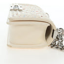 CHANEL Matelasse Boy Chanel Chain Bag Leather White Silver CC Auth 196378M-4