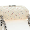 CHANEL Matelasse Boy Chanel Chain Bag Leather White Silver CC Auth 196378M-7