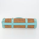 FENDI Hand Bag Raffia Mint Green Gold Auth 196379A-10