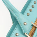 FENDI Hand Bag Raffia Mint Green Gold Auth 196379A-15