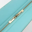 FENDI Hand Bag Raffia Mint Green Gold Auth 196379A-17
