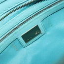 FENDI Hand Bag Raffia Mint Green Gold Auth 196379A-18