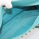 FENDI Hand Bag Raffia Mint Green Gold Auth 196379A-19