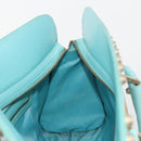 FENDI Hand Bag Raffia Mint Green Gold Auth 196379A-20