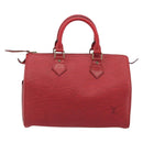 LOUIS VUITTON Epi Speedy 25 Hand Bag Castilian Red M43017 LV Auth 196381A-2