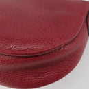 Christian Dior Shoulder Bag Leather Red Gold Auth 196385-12