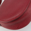 Christian Dior Shoulder Bag Leather Red Gold Auth 196385-13