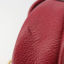 Christian Dior Shoulder Bag Leather Red Gold Auth 196385-14