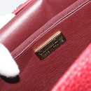 Christian Dior Shoulder Bag Leather Red Gold Auth 196385-17