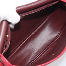 Christian Dior Shoulder Bag Leather Red Gold Auth 196385-18
