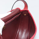 Christian Dior Shoulder Bag Leather Red Gold Auth 196385-19