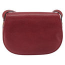 Christian Dior Shoulder Bag Leather Red Gold Auth 196385-3