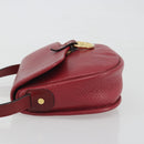 Christian Dior Shoulder Bag Leather Red Gold Auth 196385-5