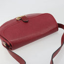 Christian Dior Shoulder Bag Leather Red Gold Auth 196385-6