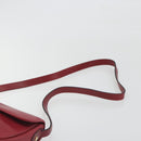 Christian Dior Shoulder Bag Leather Red Gold Auth 196385-8