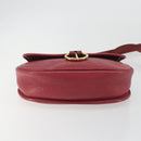 Christian Dior Shoulder Bag Leather Red Gold Auth 196385-9