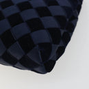 BOTTEGA VENETA INTRECCIATO Chain Bag Satin Velour Navy Gold Auth 196390A-9