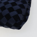 BOTTEGA VENETA INTRECCIATO Chain Bag Satin Velour Navy Gold Auth 196390A-15