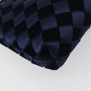 BOTTEGA VENETA INTRECCIATO Chain Bag Satin Velour Navy Gold Auth 196390A-16