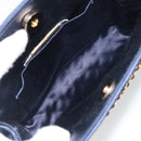 BOTTEGA VENETA INTRECCIATO Chain Bag Satin Velour Navy Gold Auth 196390A-11