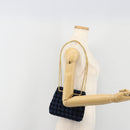 BOTTEGA VENETA INTRECCIATO Chain Bag Satin Velour Navy Gold Auth 196390A-20
