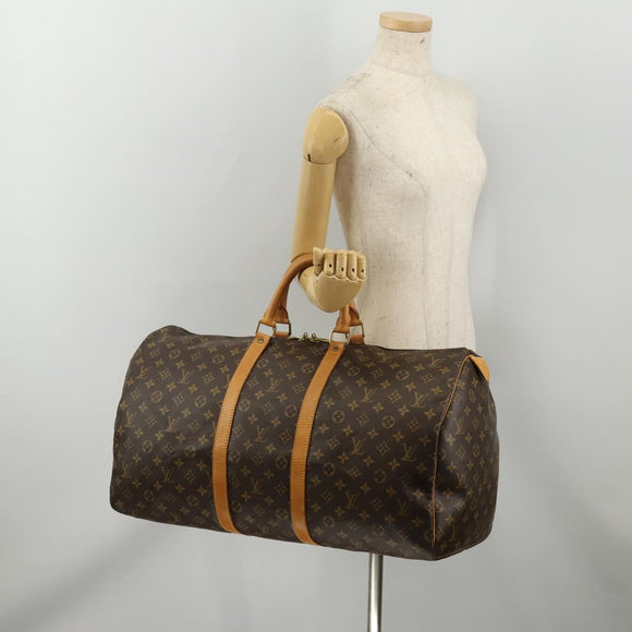 LOUIS VUITTON Monogram Keepall 55 Boston Bag M41424 LV Auth 196393A