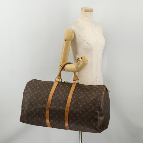LOUIS VUITTON Monogram Keepall 55 Boston Bag M41424 LV Auth 196394