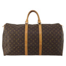 LOUIS VUITTON Monogram Keepall 55 Boston Bag M41424 LV Auth 196394-2
