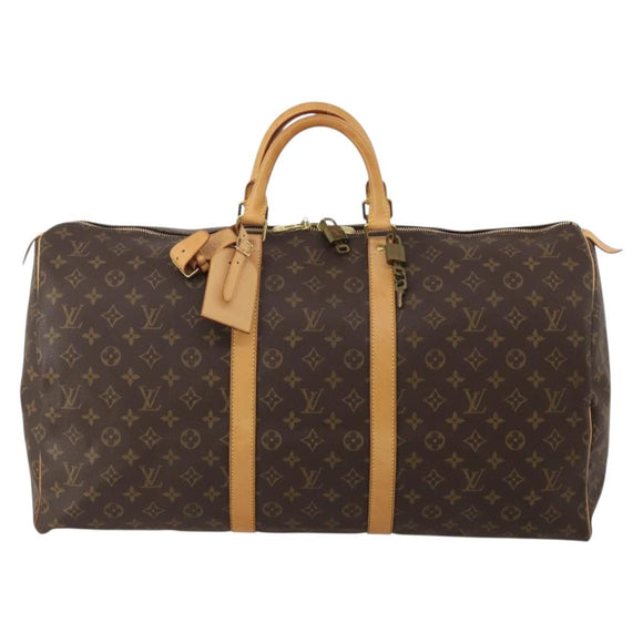 LOUIS VUITTON Monogram Keepall 55 Boston Bag M41424 LV Auth 196395V
