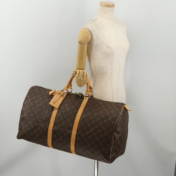 LOUIS VUITTON Monogram Keepall 55 Boston Bag M41424 LV Auth 196395V