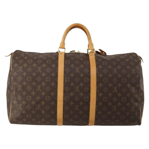 LOUIS VUITTON Monogram Keepall 55 Boston Bag M41424 LV Auth 196395V
