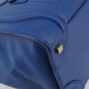 CELINE Luggage Mini Shopper Hand Bag Leather Blue Gold Tone Auth 196396A-11